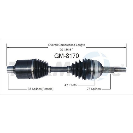 Surtrack Axle Cv Axle Shaft, Gm-8170 GM-8170